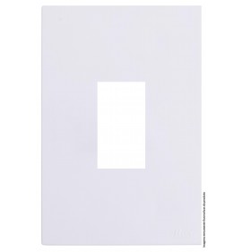 Placa 1 Módulo Vertical com Suporte 4x2 - RECTA BRANCO GLOSS